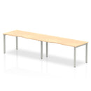 Dynamic Evolve Plus 1600mm Single Row 2 Person Desk Maple Top Silver Frame BE369 - ONE CLICK SUPPLIES