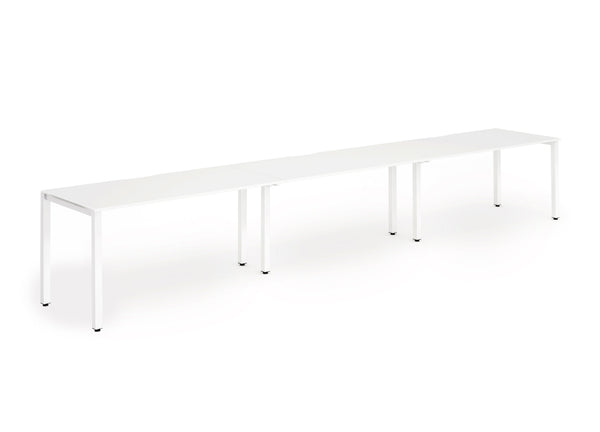 Dynamic Evolve Plus 1600mm Single Row 3 Person Desk White Top White Frame BE386 - ONE CLICK SUPPLIES