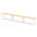 Dynamic Evolve Plus 1600mm Single Row 3 Person Desk Maple Top White Frame BE389 - ONE CLICK SUPPLIES