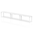 Dynamic Evolve Plus 1400mm Single Row 3 Person Desk White Top White Frame BE391 - ONE CLICK SUPPLIES