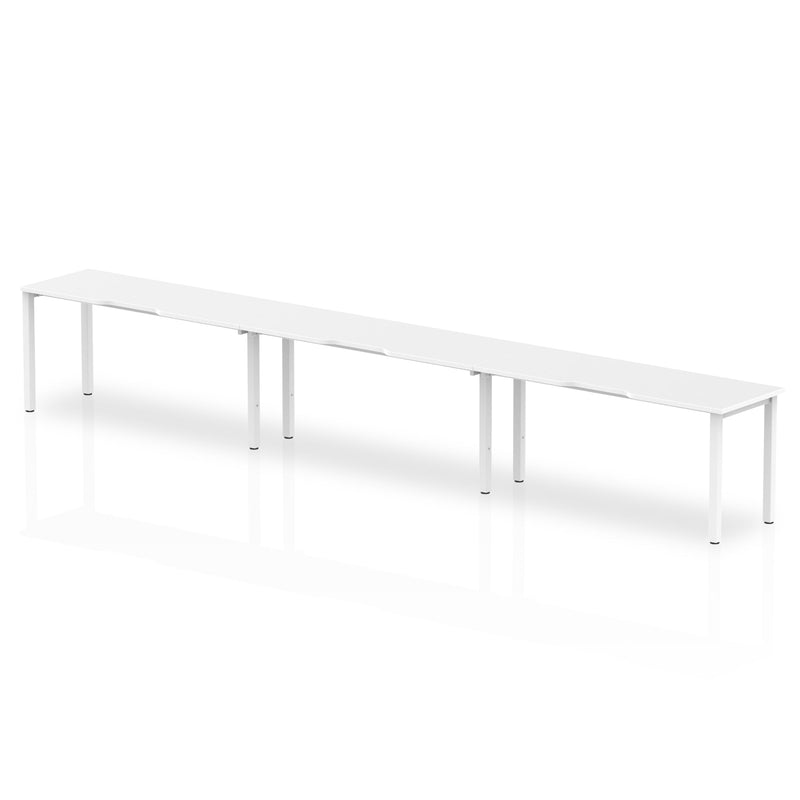 Dynamic Evolve Plus 1400mm Single Row 3 Person Desk White Top White Frame BE391 - ONE CLICK SUPPLIES