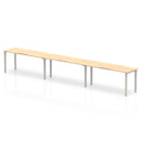 Dynamic Evolve Plus 1600mm Single Row 3 Person Desk Maple Top Silver Frame BE409 - ONE CLICK SUPPLIES