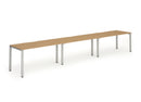 Dynamic Evolve Plus 1200mm Single Row 3 Person Desk Oak Top Silver Frame BE420 - ONE CLICK SUPPLIES