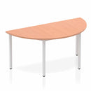 Impulse 1600mm Semi Circle Table Beech Top Silver Box Frame Leg BF00112 - ONE CLICK SUPPLIES