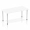 Impulse 1600mm Straight Table White Top Silver Post Leg BF00174 - ONE CLICK SUPPLIES