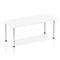 Impulse 1800mm Straight Table White Top Silver Post Leg BF00175 - ONE CLICK SUPPLIES