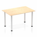 Dynamic Impulse 1200mm Straight Table Maple Top Silver Post Leg BF00190 - ONE CLICK SUPPLIES