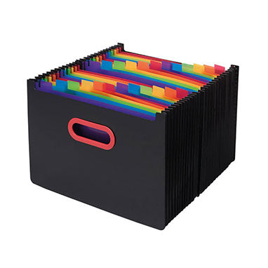 Snopake 24 Part Desk Expander A4 Rainbow/Black 15852 - ONE CLICK SUPPLIES