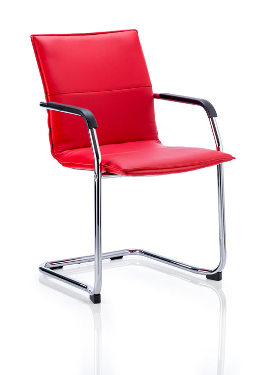 Echo Cantilever Chair Red Soft Bonded Leather BR000037 - ONE CLICK SUPPLIES