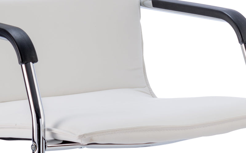 Echo Cantilever Chair White Soft Bonded Leather BR000038 - ONE CLICK SUPPLIES