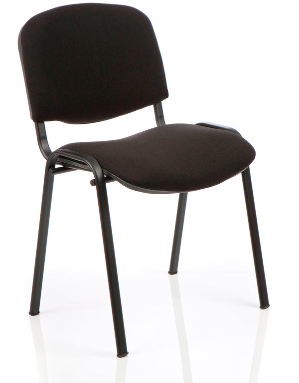 ISO Stacking Chair Black Fabric Black Frame BR000055 - ONE CLICK SUPPLIES