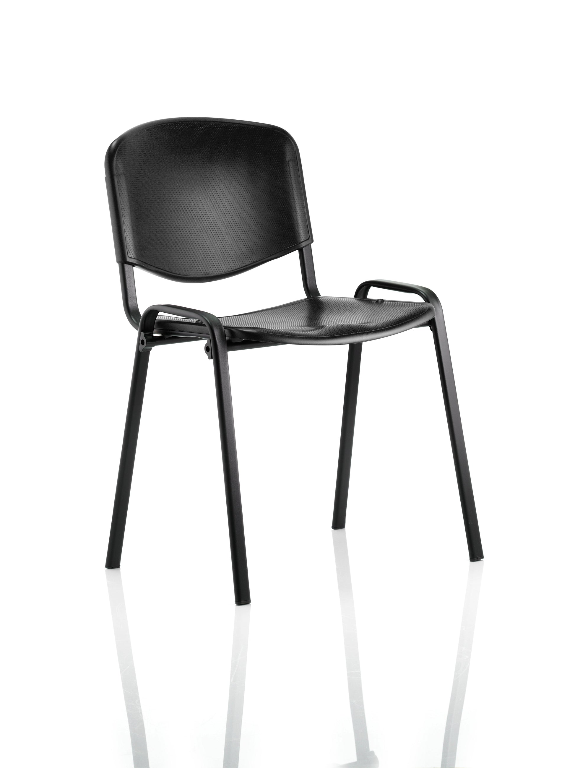 ISO Stacking Chair Black Poly Black Frame BR000056 - ONE CLICK SUPPLIES