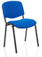 ISO Stacking Chair Blue Fabric Black Frame BR000057 - ONE CLICK SUPPLIES