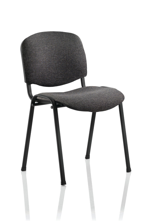 ISO Stacking Chair Charcoal Fabric Black Frame BR000059 - ONE CLICK SUPPLIES