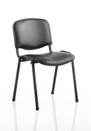 ISO Stacking Chair Black Vinyl Black Frame BR000062 - ONE CLICK SUPPLIES