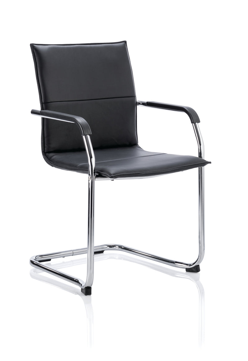 Echo Cantilever Chair Black Soft Bonded Leather BR000178 - ONE CLICK SUPPLIES