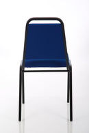 Banqueting Stacking Visitor Chair Black Frame Blue Fabric BR000197 - ONE CLICK SUPPLIES