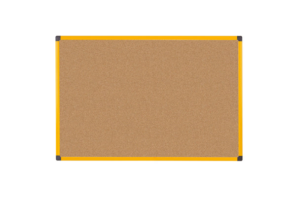 Bi-Office Ultrabrite Cork Noticeboard Yellow Aluminium Frame 600x900mm - CA0311721 - ONE CLICK SUPPLIES