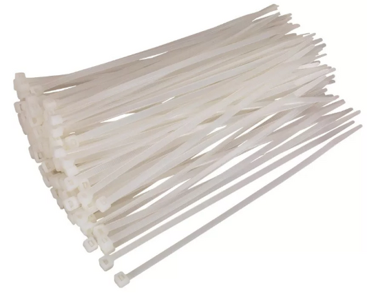 White Cable Ties 200x4.6mm Pack 100's - ONE CLICK SUPPLIES