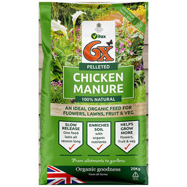 Vitax 6X strength Pelleted Chicken Manure 20KG - ONE CLICK SUPPLIES