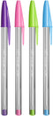 Bic Cristal Fun Ballpoint Pen 1.6mm Tip 0.42mm Line Lime Green/Pink/Purple/Turquoise (Pack 20) - 895793 - ONE CLICK SUPPLIES