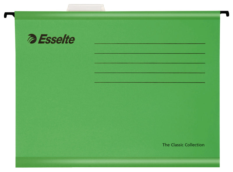 Esselte Classic A4 Suspension File Board 15mm V Base Green (Pack 25) 90318 - ONE CLICK SUPPLIES