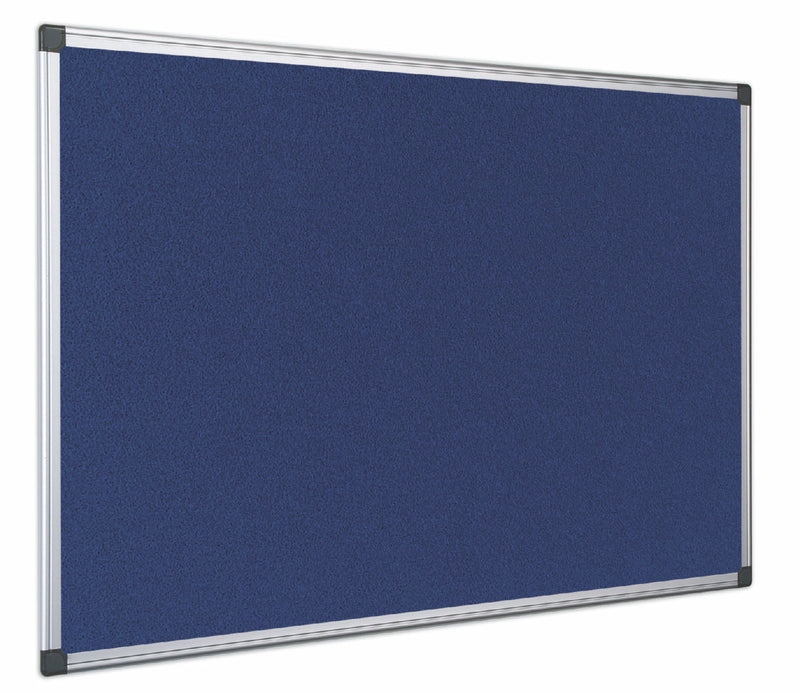 Bi-Office Maya Blue Felt Noticeboard Double Sided Aluminium Frame 900x600mm - FA0343750 - ONE CLICK SUPPLIES