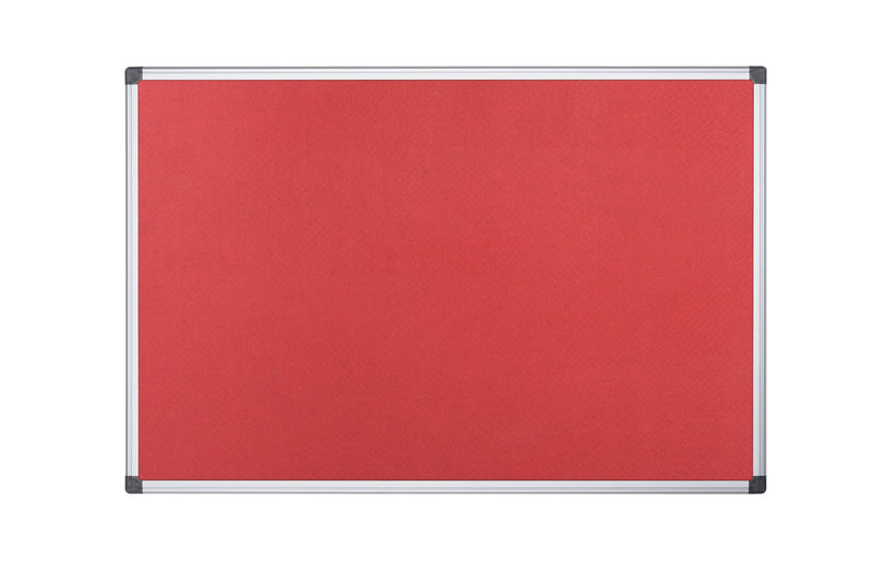 Bi-Office Maya Red Felt Noticeboard Aluminium Frame 900x600mm - FA0346170 - ONE CLICK SUPPLIES