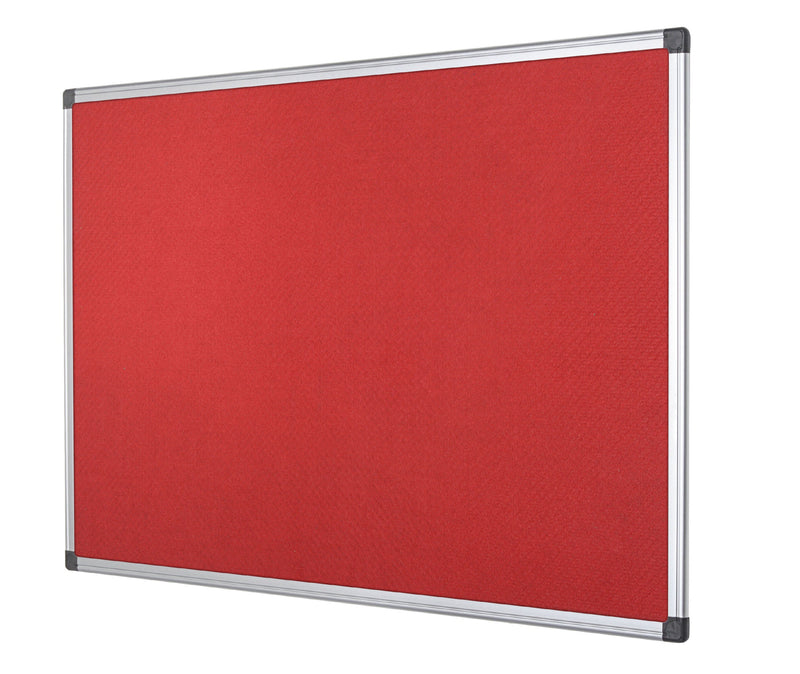 Bi-Office Maya Red Felt Noticeboard Aluminium Frame 900x600mm - FA0346170 - ONE CLICK SUPPLIES