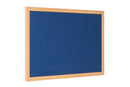 Bi-Office Earth-It Blue Felt Noticeboard Oak Wood Frame 600x900mm - FB0743233 - ONE CLICK SUPPLIES