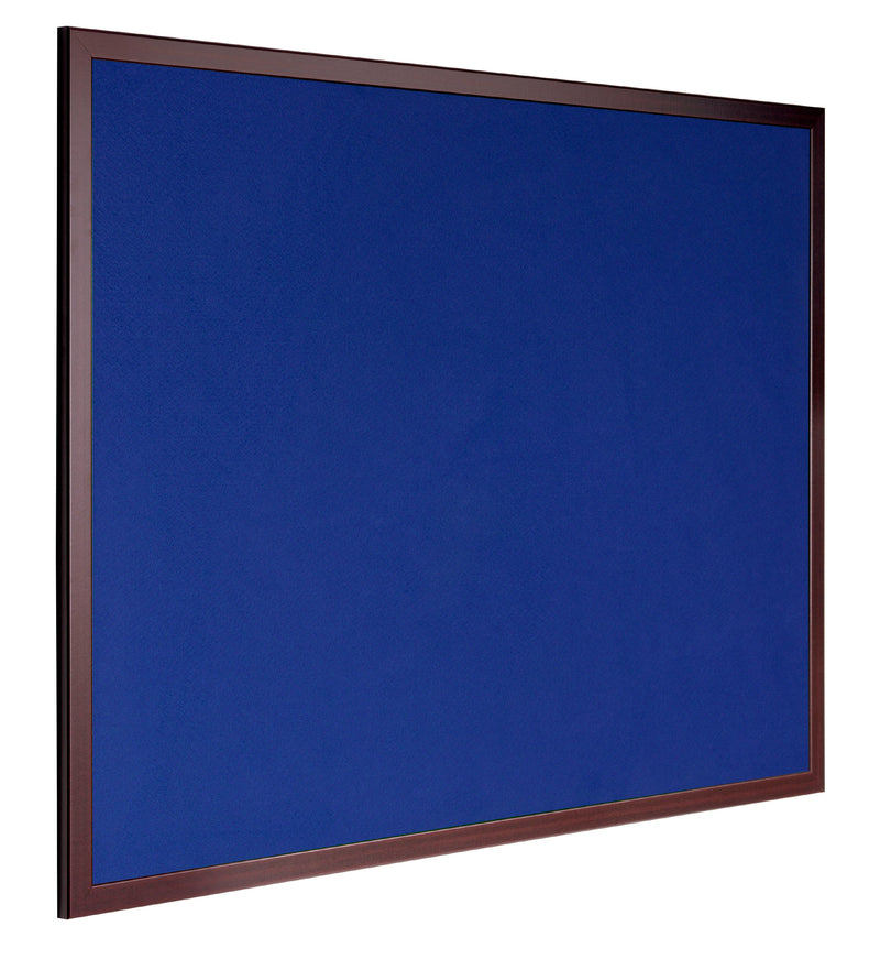 Bi-Office Earth-It Blue Felt Noticeboard Cherry Wood Frame 1200x900mm - FB1443653 - ONE CLICK SUPPLIES