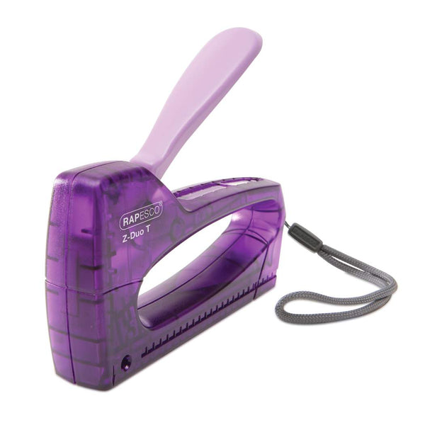 Rapesco Z-Duo T Gun Tacker Plastc Transparent Purple - 956 - ONE CLICK SUPPLIES