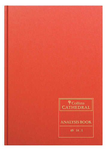 Collins Cathedral Analysis Book Casebound A4 14 Cash Column 96 Pages Red 69/14.1 - 811081 - ONE CLICK SUPPLIES