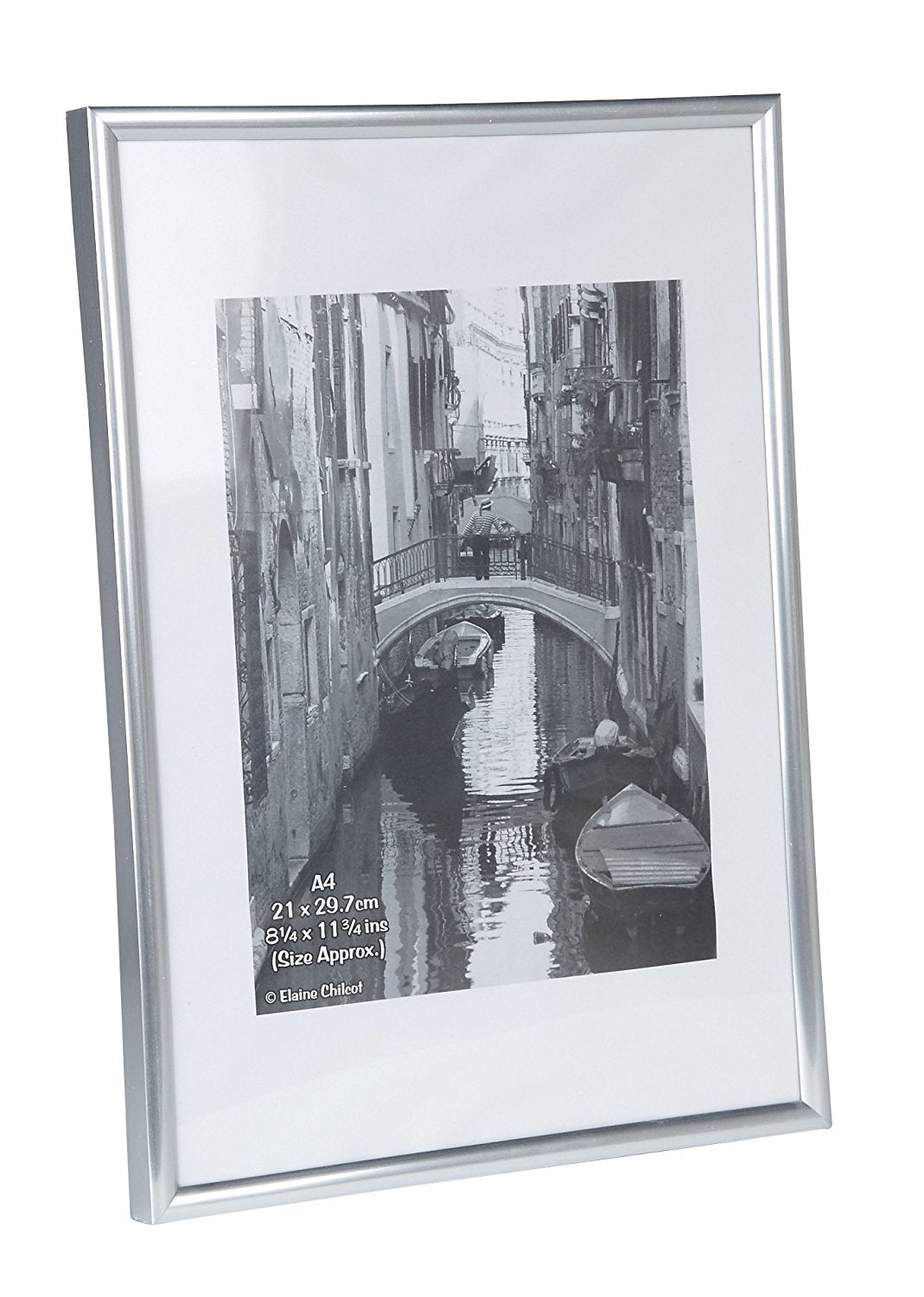 Photo Album Co Certificate/Photo Frame A4 Plastic Frame Plastic Front Silver - A4MARSIL-NG - ONE CLICK SUPPLIES