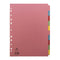 Concord Divider 10 Part A4 (2x5 Colours) 160gsm Board Pastel Assorted Colours - 72099/J20 - ONE CLICK SUPPLIES