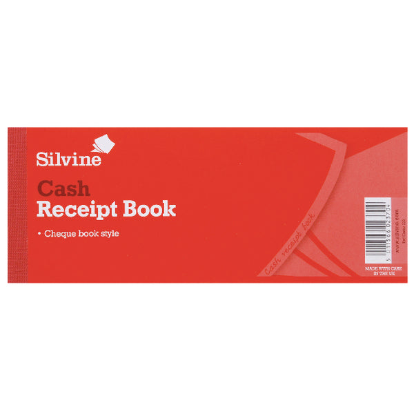 Silvine Receipt Book 80x202mm 40 Receipts Red (Pack 36) - 233 - ONE CLICK SUPPLIES