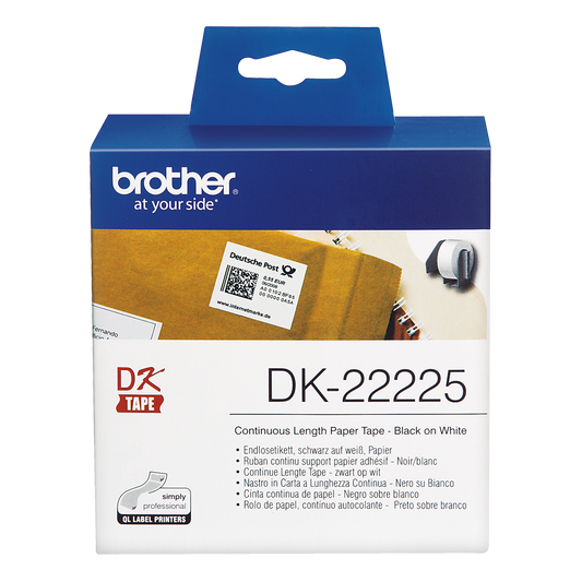 Brother Black On White Paper Roll 38mm x 30m - DK22225 - ONE CLICK SUPPLIES