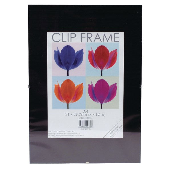 Photo Album Co Certificate/Photo Frameless A4 Clip Frame Glass Front - CF2130-NG - ONE CLICK SUPPLIES