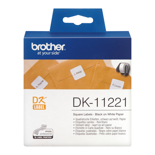 Brother Square Paper Label Roll 23mm x 23mm 1000 labels - DK11221 - ONE CLICK SUPPLIES