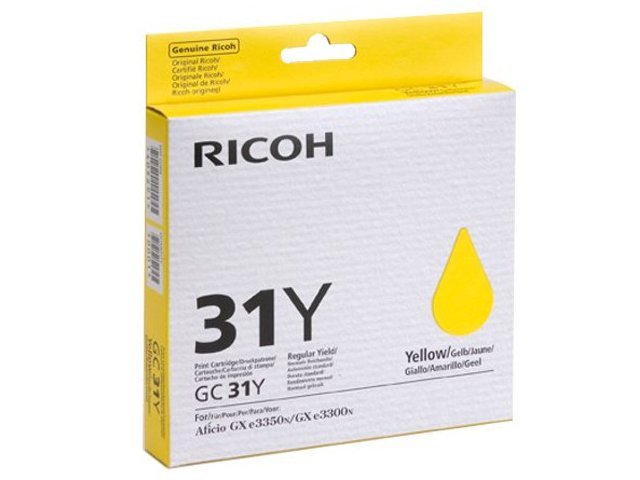 Ricoh GC31Y Yellow Standard Capacity Gel Ink Cartridge 1.56k pages for GXE3350N - 405691 - ONE CLICK SUPPLIES