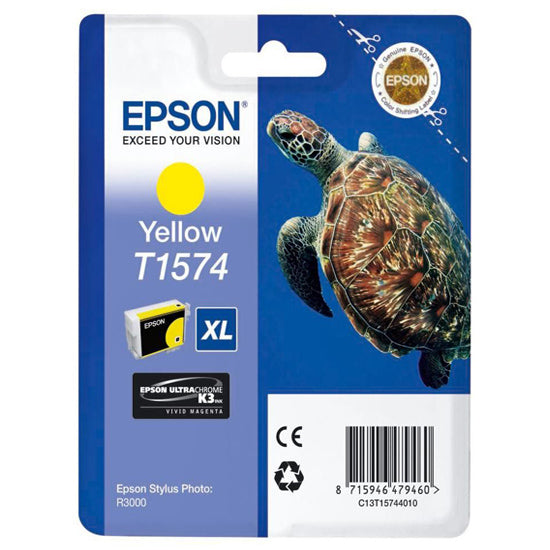 Epson T1574 Turtle Yellow Standard Capacity Ink Cartridge 26ml - C13T15744010 - ONE CLICK SUPPLIES