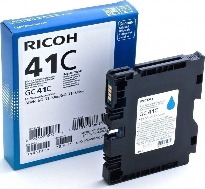 Ricoh GC41C Cyan Standard Capacity Gel Ink Cartridge 2.2k pages - 405762 - ONE CLICK SUPPLIES