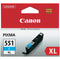 Canon CLI551XLC Cyan High Yield Ink Cartridge 11ml - 6444B001 - ONE CLICK SUPPLIES