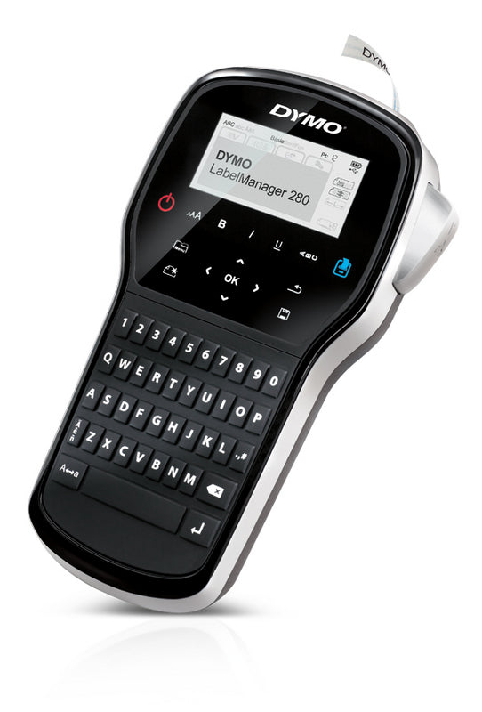 Dymo LabelManager 280 Handheld Label Printer QWERTY Keyboard Black/Silver - S0968960 - ONE CLICK SUPPLIES