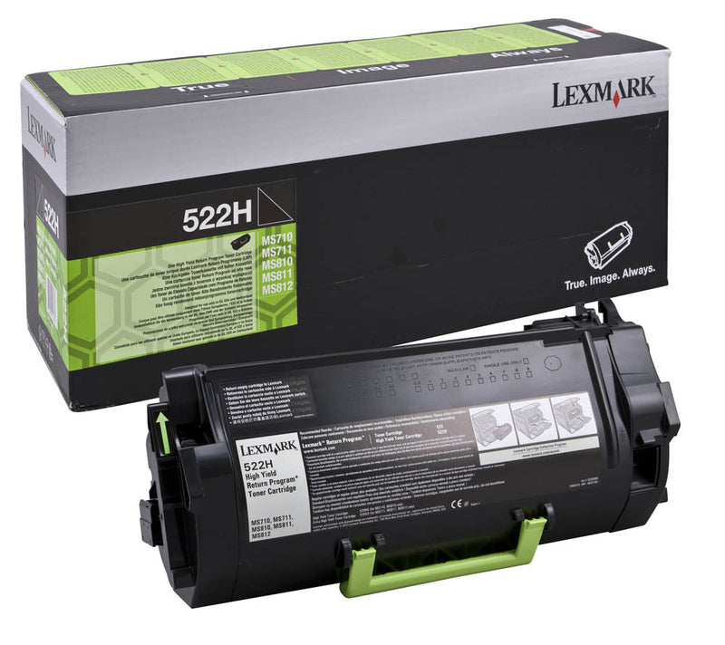 Lexmark 522H Black Toner Cartridge 25K pages - 52D2H00 - ONE CLICK SUPPLIES