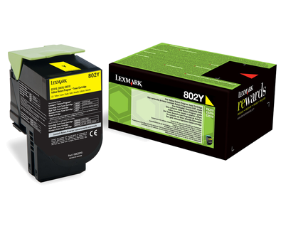 Lexmark 802Y Yellow Toner Cartridge 1K pages - 80C20Y0 - ONE CLICK SUPPLIES