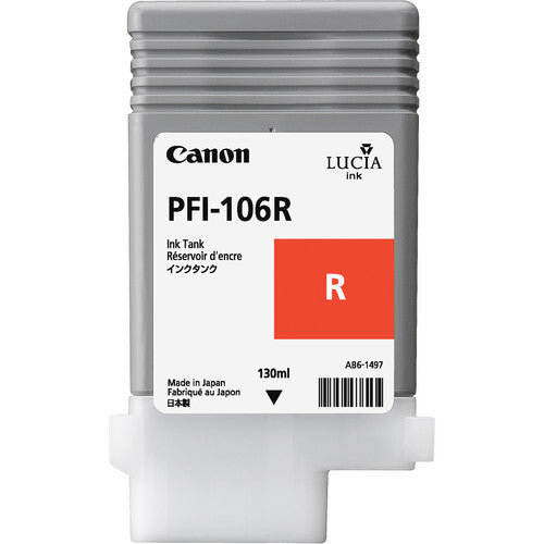 Canon PFI106R Red Standard Capacity Ink Cartridge 130ml - 6627B001 - ONE CLICK SUPPLIES