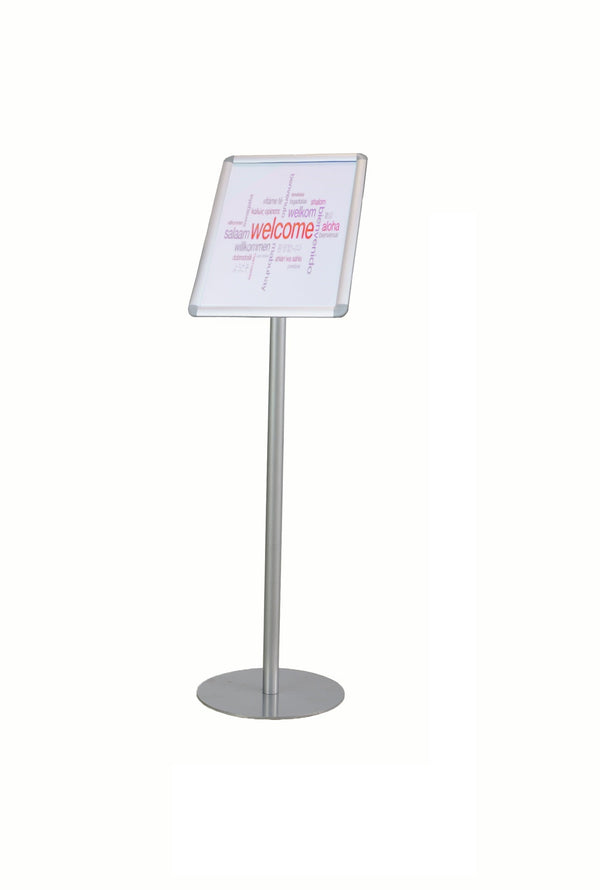 Twinco Agenda Literature Display Snap Frame Floor Standing A4 Silver - TW51758 - ONE CLICK SUPPLIES