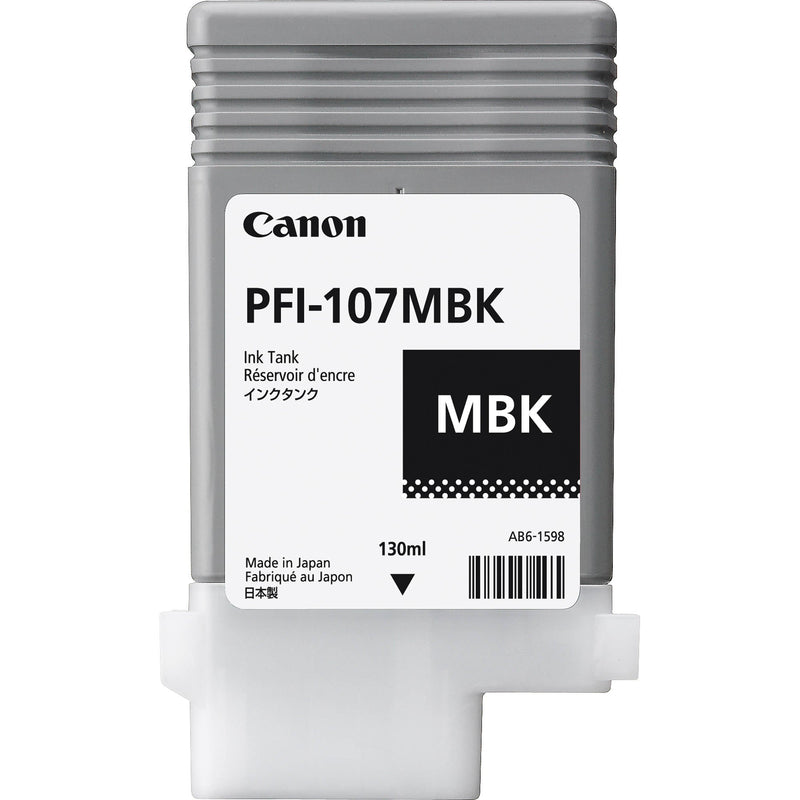 Canon PFI107MBK Matte Black Standard Capacity Ink Cartridge 130ml - 6704B001 - ONE CLICK SUPPLIES