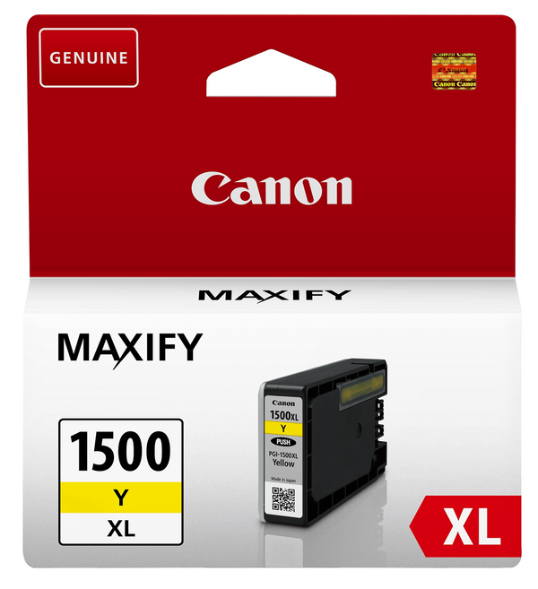 Canon PGI1500XLY Yellow High Yield Ink Cartridge 12ml - 9195B001 - ONE CLICK SUPPLIES